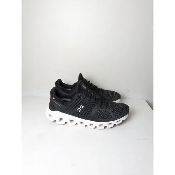 On Running Black and White Athletic Shoes - Picture 3 of 10